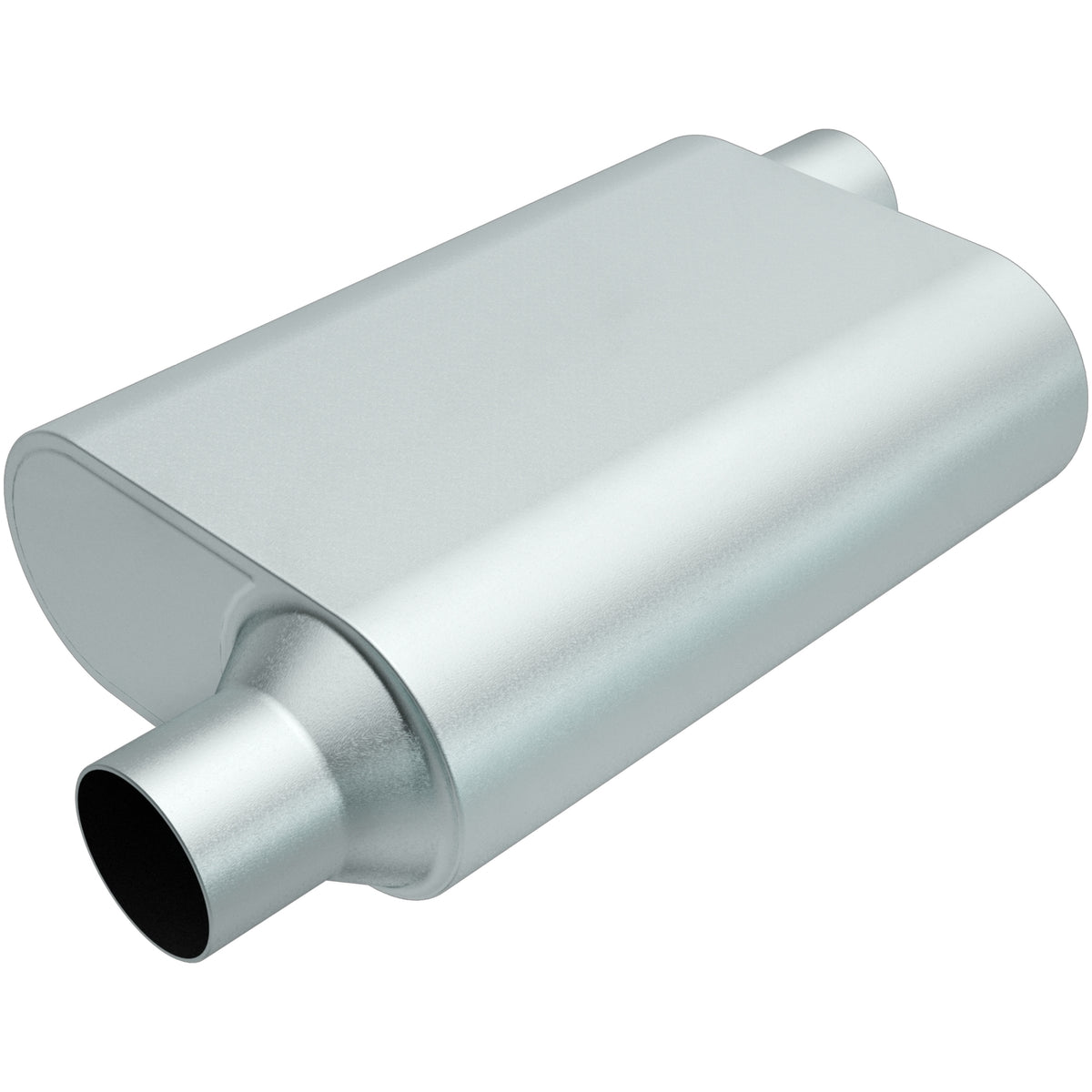 Magnaflow Perf Exhaust Muffler - Rumble - 2.5 in Offset Inlet - 2.5 in Offset Outlet - 13 x 4.25 x 9.5 in Oval Body -