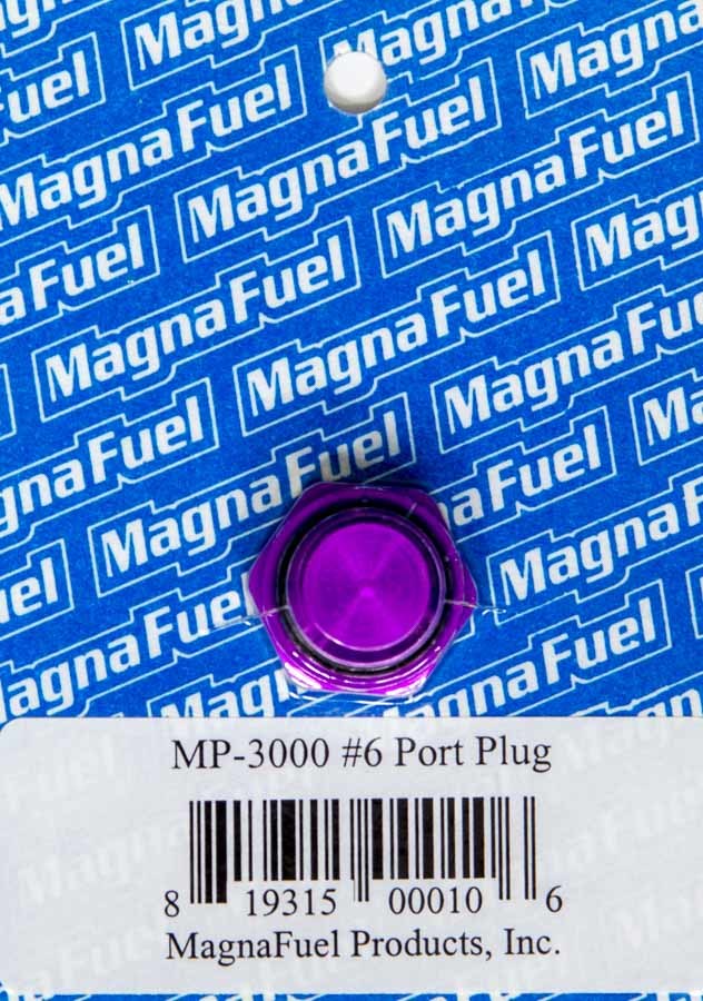 Magnafuel/Magnaflow Fuel Systems Fitting - Plug - 6 AN - O-Ring - Hex Head - Aluminum - Purple Anodized - Each