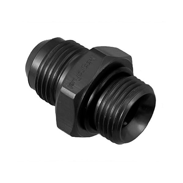 Magnafuel/Magnaflow Fuel Systems Fitting - Adapter - Straight - 6 AN Male to 6 AN Male O-Ring - Aluminum - Black