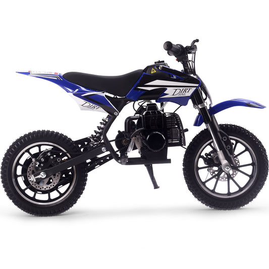 MotoTec Big Alien 50cc 2-Stroke Kids Gas Dirt Bike Blue - view 2
