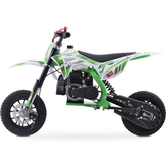 MotoTec Villain 52cc 2-Stroke Kids Gas Dirt Bike Green - view 2