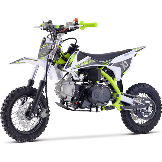 MotoTec X1 110cc 4-Stroke Gas Dirt Bike Green - view 2