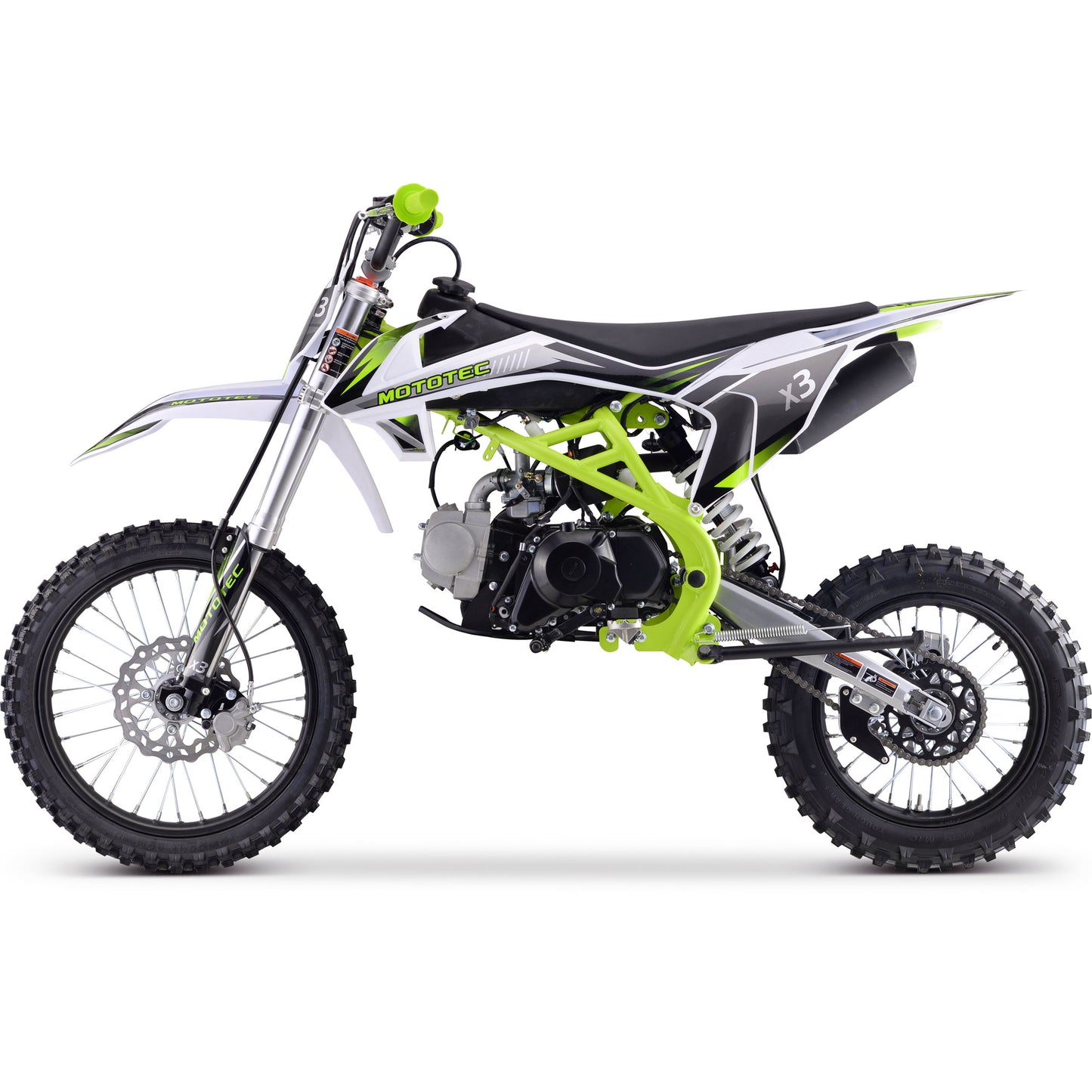 MotoTec X3 125cc 4-Stroke Gas Dirt Bike Green - view 5