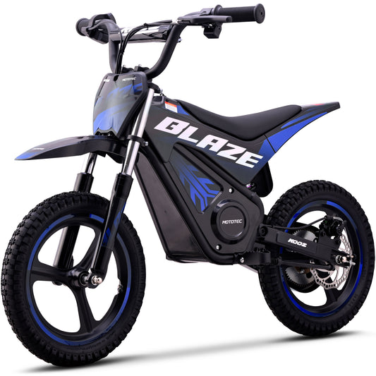 MotoTec 36V 350W Blaze Electric Dirt Bike Blue - view 2