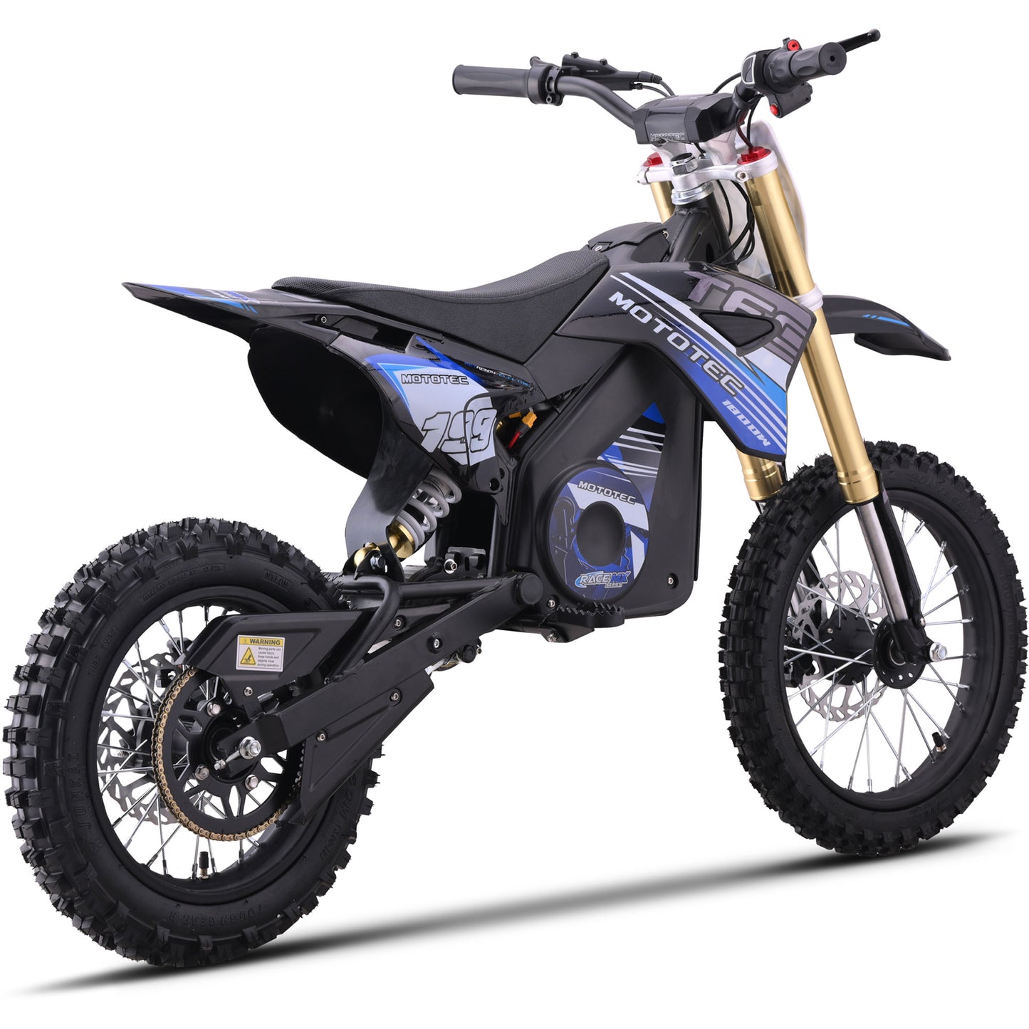 MotoTec 60V 2000W Pro Electric Dirt Bike Lithium Blue - view 4