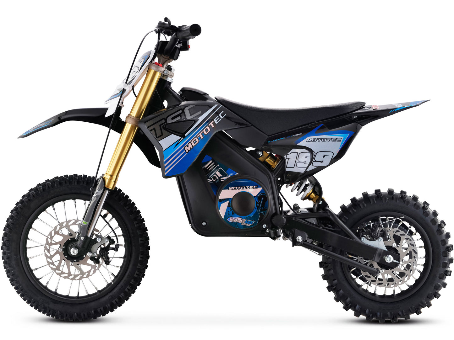 MotoTec 36V 1200W Pro Electric Dirt Bike Lithium Blue - view 4