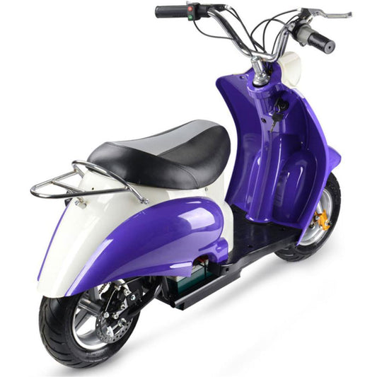 MotoTec 24V Electric Moped Purple - view 3