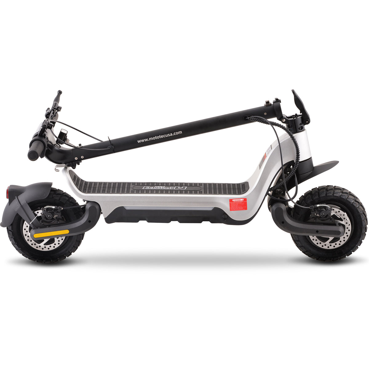 MotoTec Fury 48V 1000W Lithium Electric Scooter Silver - view 7