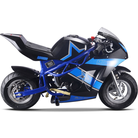MotoTec Gas Pocket Bike GT 49cc 2-Stroke Blue - view 2