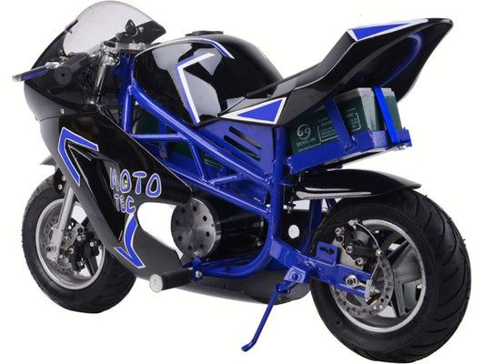 MotoTec 36V 500W Electric Pocket Bike GT Blue - view 2