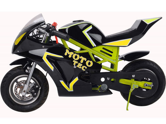 MotoTec Gas Pocket Bike GT 49cc 2-Stroke Yellow - view 2