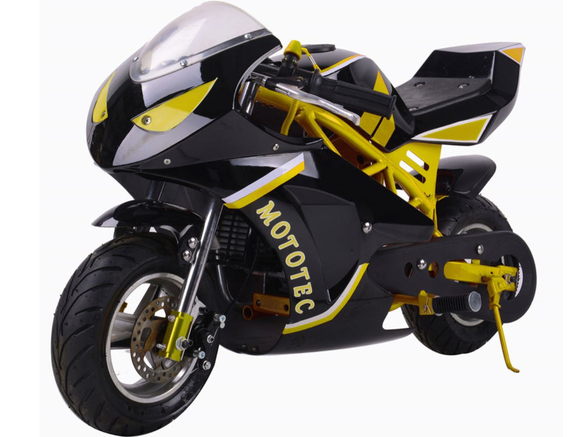 MotoTec Gas Pocket Bike GT 49cc 2-Stroke Yellow - view 4