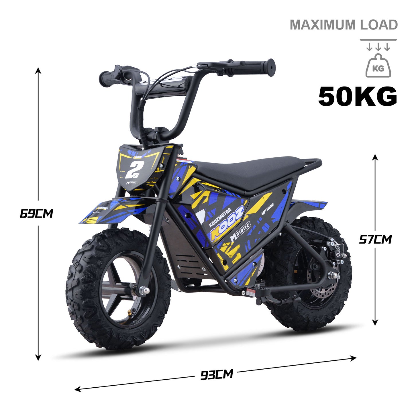 MotoTec 24V 250W (HP120E) Electric Mini Bike Blue - view 7