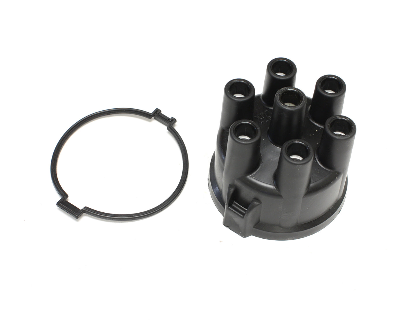 Pertronix Ignition Distributor Cap - Socket Style Terminals - Stainless Terminals - Clamp Down - Plastic - Black -