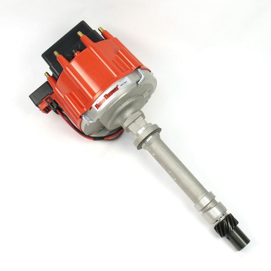 Pertronix Ignition Distributor - Flame-Thrower Race - Magnetic Pickup - Mechanical Advance - HEI Style Terminal - Red