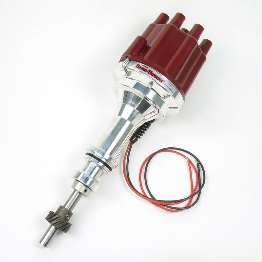 Pertronix Ignition Distributor - Flame-Thrower Plug N Play Billet - Magnetic Pickup - Mechanical Advance - Socket