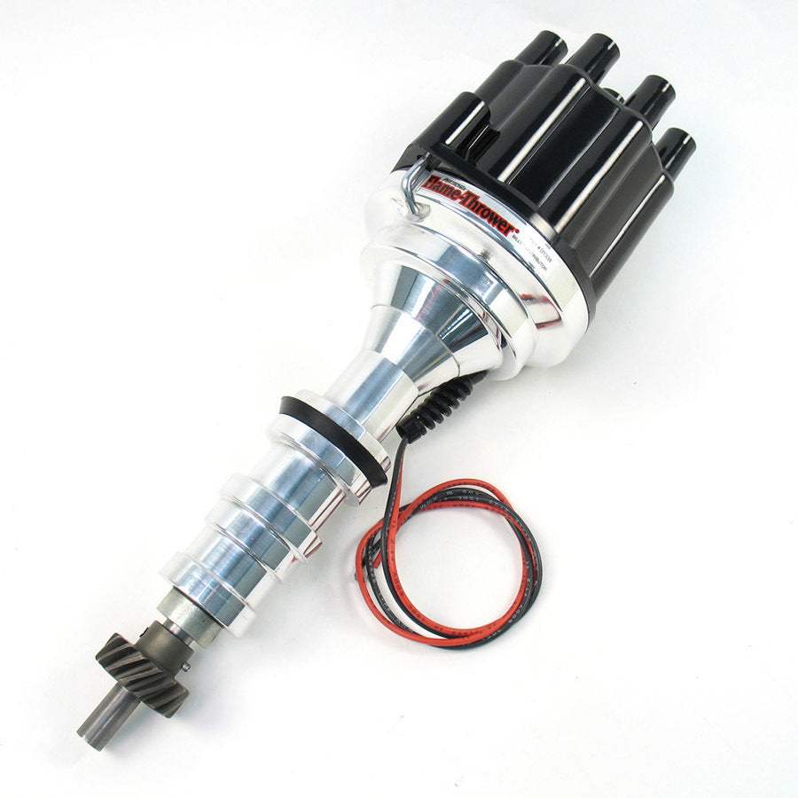 Pertronix Ignition Distributor - Flame-Thrower Plug N Play Billet - Magnetic Pickup - Mechanical Advance - Socket