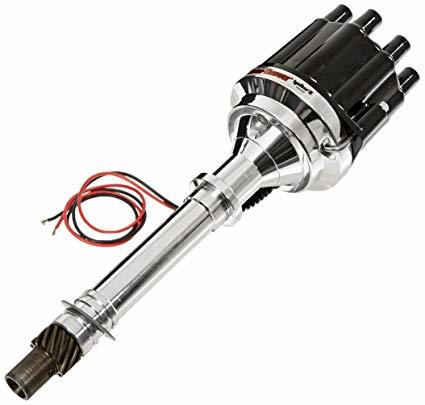 Pertronix Ignition Distributor - Flame-Thrower Billet Marine - Magnetic Pickup - Mechanical Advance - Socket Style -