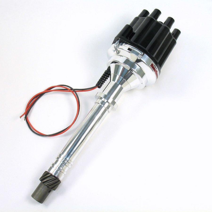 Pertronix Ignition Distributor - Flame-Thrower Plug N Play Billet - Magnetic Pickup - Mechanical Advance - Socket