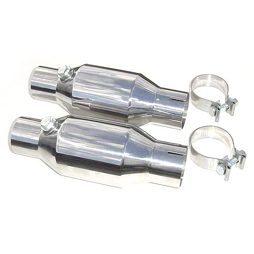 Pypes Performance Exhaust Catalytic Converter - High Flow Mini-Cat Kit - 2.5 in Inlet - 2.5 in Outlet - Round - 11 in