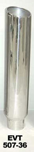 Pypes Performance Exhaust Exhaust Stack - Clamp-On / Weld-On - 5 in OD Inlet - 7 in Round Outlet - 36 in Tall - Single
