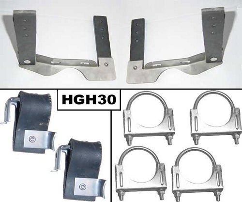 Pypes Performance Exhaust Exhaust Hanger - Two Muffler Hangers / Two Tailpipe Hangers / Four 2.5 in U-Clamps - Pontiac