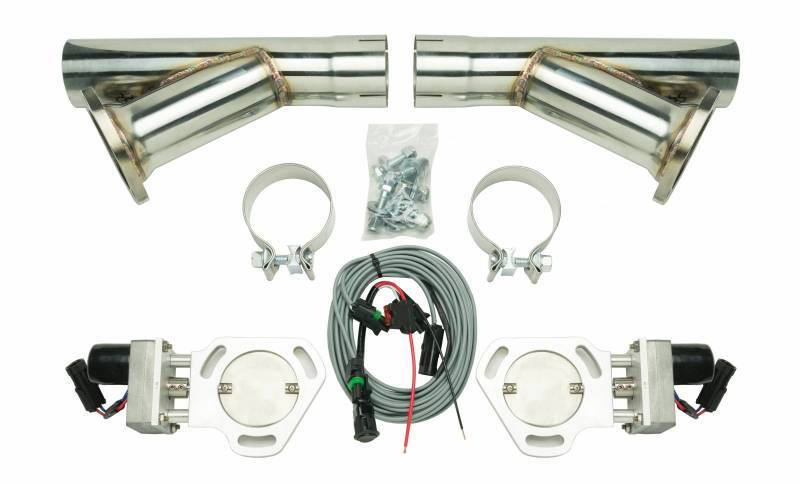 Pypes Performance Exhaust Exhaust Cut-Out - Electric - Clamp-On - Dual - 2.5 in Pipe Diameter - Hardware / Wire