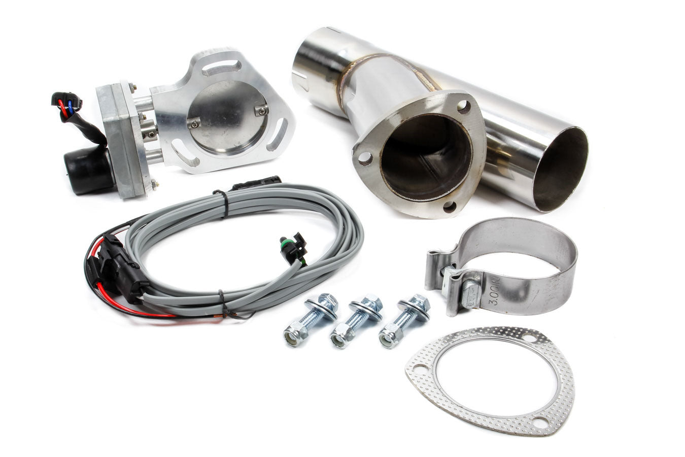 Pypes Performance Exhaust Exhaust Cut-Out - Electric - Clamp-On - Single - 3 in Pipe Diameter - Hardware / Wire