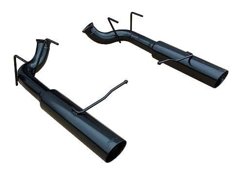 Pypes Performance Exhaust Exhaust System - Pype Bomb - Axle-Back - 2.5 in Diameter - 4 in Tips - Stainless - Black -