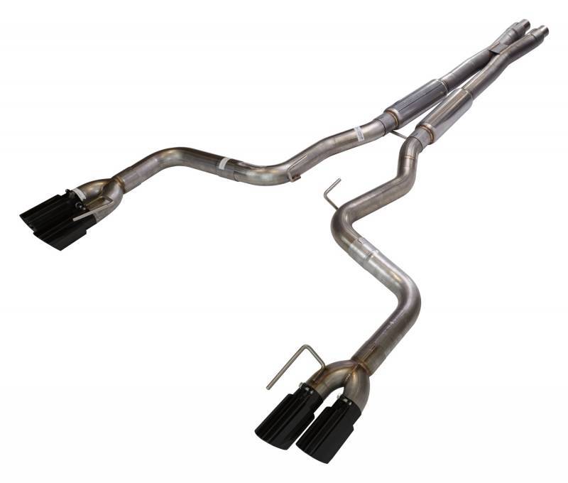 Pypes Performance Exhaust Exhaust system - X-Bomb - 3 in Tailpipe - 3 in Black Tips - Stainless - Natural - Ford
