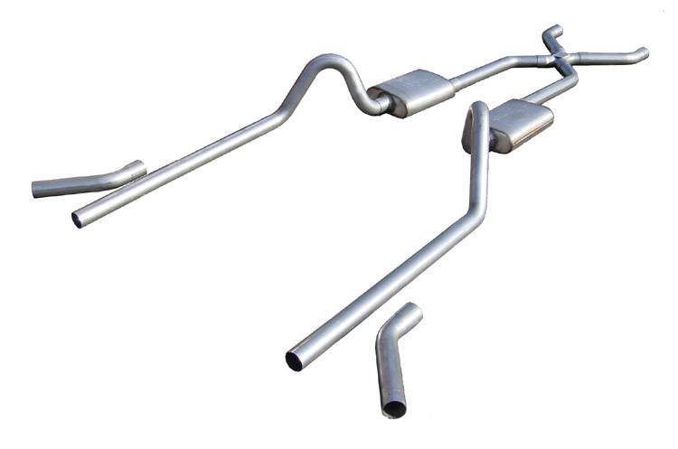 Pypes Performance Exhaust Exhaust System - Turbo Pro Series - Crossmember-Back - X-Pipe - 2.5 in Diameter - Stainless