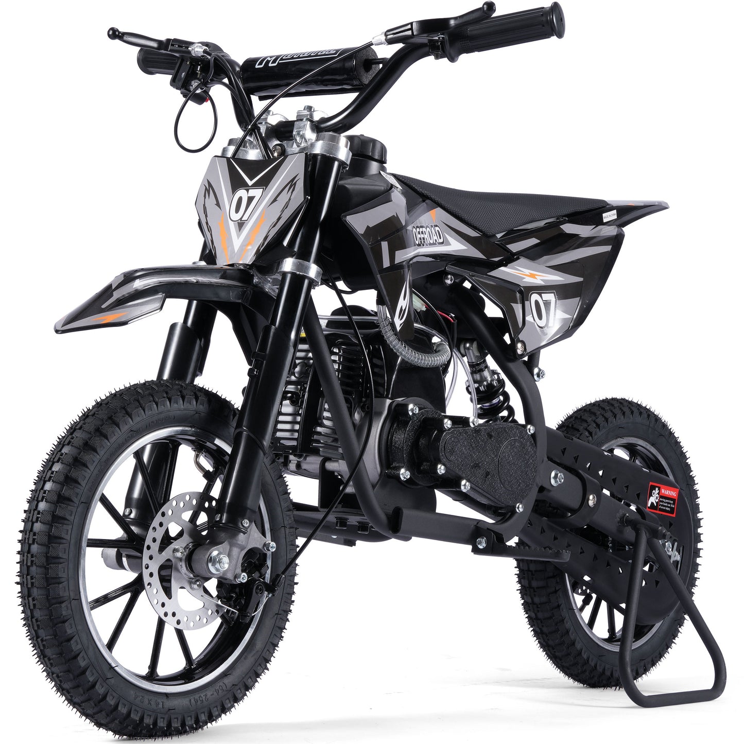 MotoTec Pioneer 49cc 2-Stroke Kids Gas Dirt Bike Black - view 6