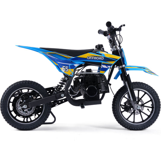 MotoTec Pioneer 49cc 2-Stroke Kids Gas Dirt Bike Blue - view 2