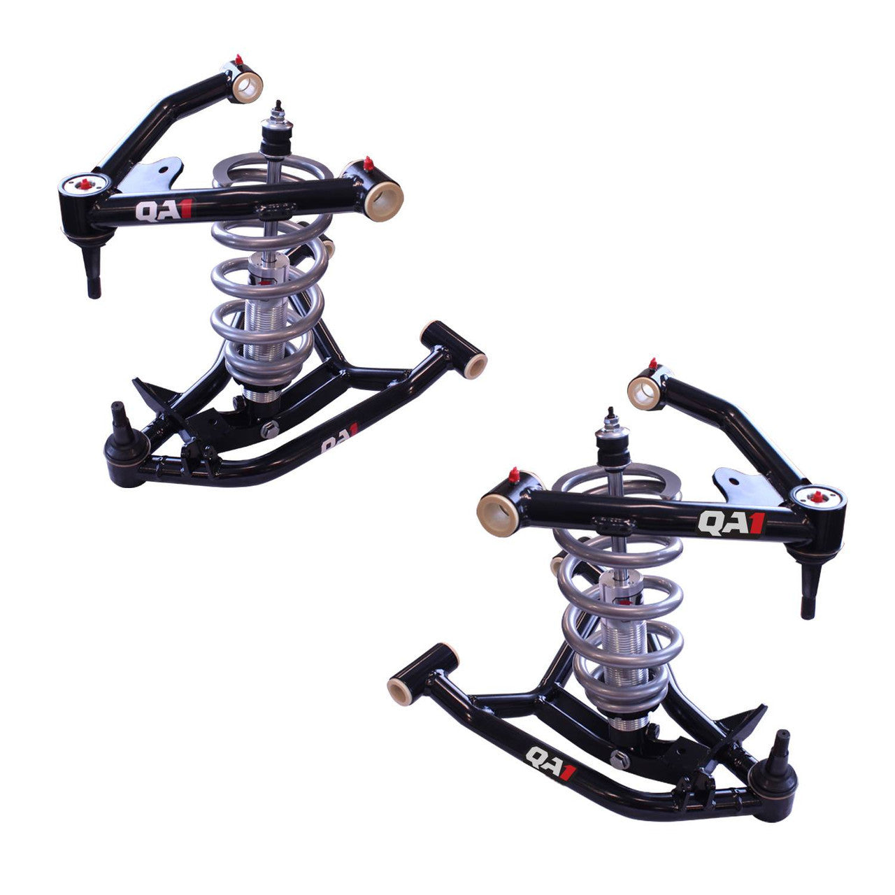 Qa1 Coilover Conversion Kit - Upper / Lower - Tubular - Adjustable - 550 lb/in Spring Rate - Steel - Black Paint -