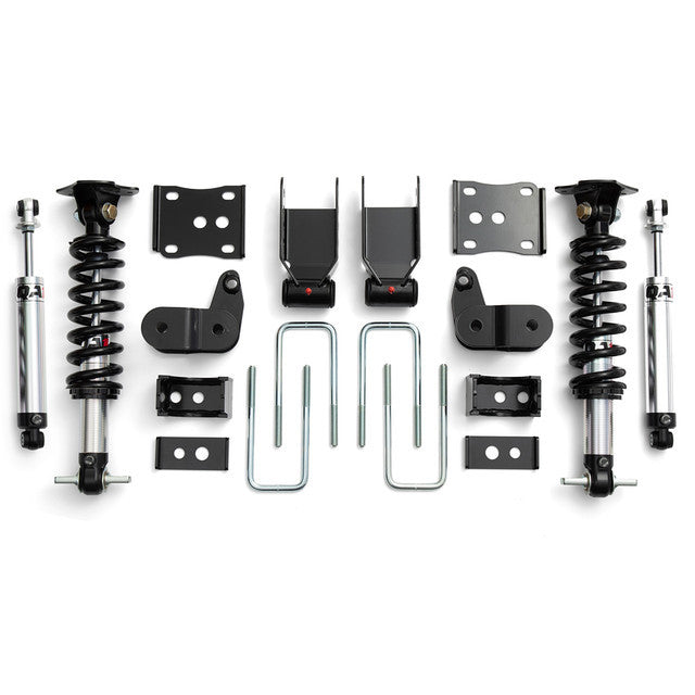 Qa1 Lowering Kit - 1-3 in Front / 5-7 in Rear - Single Adjustable - Shocks / Struts / Shackles / Brackets / Hardware -