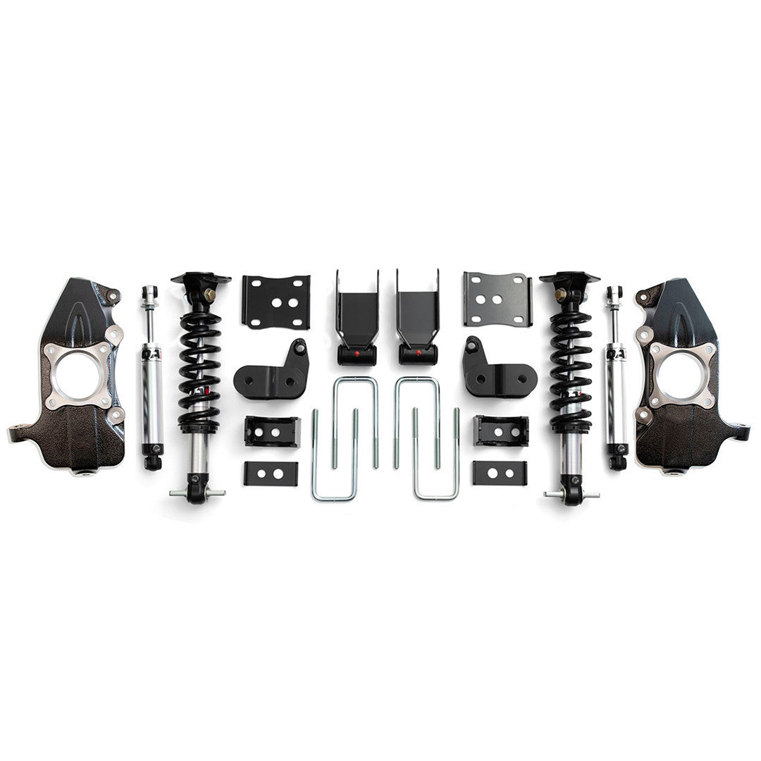Qa1 Lowering Kit - 3-5 in Front / 3.5-5.5 in Rear - Single Adjustable - Spindles / Shocks / Struts / Shackles /