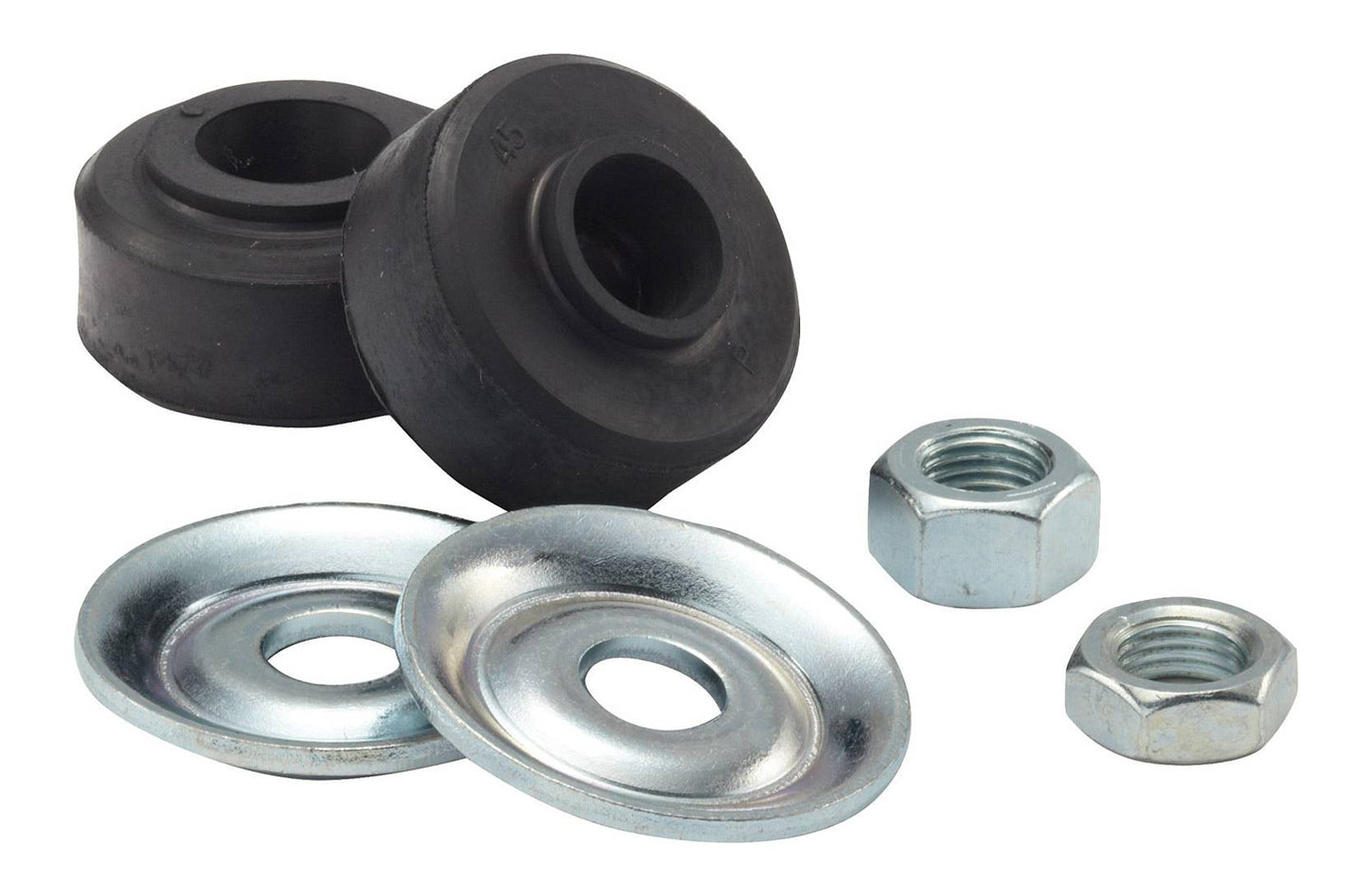 Qa1 Shock End - Rubber Bushing - 8 mm x 1.0 Right Hand Thread - 13 mm Head - Steel - Zinc Plated - Kit