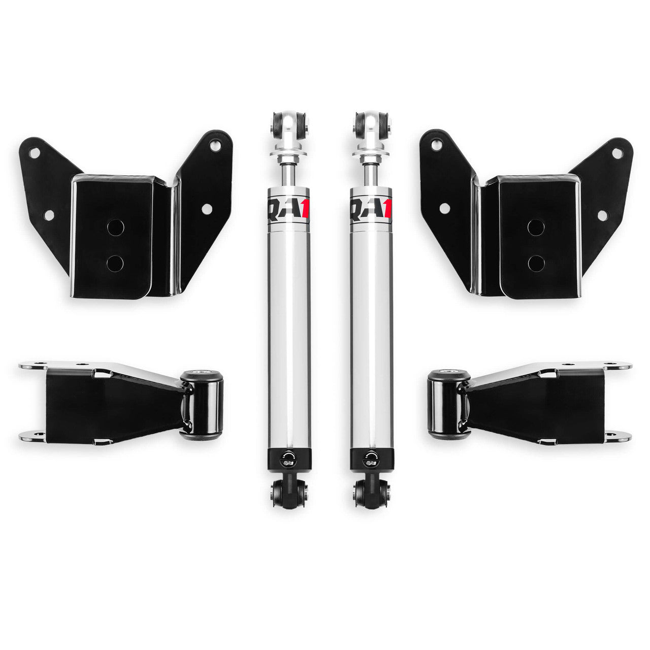 Qa1 Lowering Kit - 2 to 4 in Rear - Single Adjustable - Shocks / Shackles / Brackets - 2WD - Long Bed - GM Fullsize