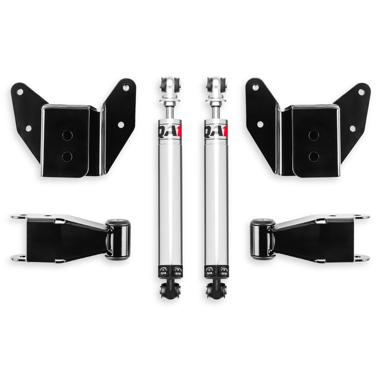 Qa1 Lowering Kit - 2 to 4 in Rear - Double Adjustable - Shocks / Shackles / Brackets - 2WD - Long Bed - GM Fullsize