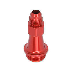 Quick Fuel Technology Carburetor Inlet Fitting - Straight - 6 AN Male to 7/8-20 in Male - Aluminum - Red Anodized -