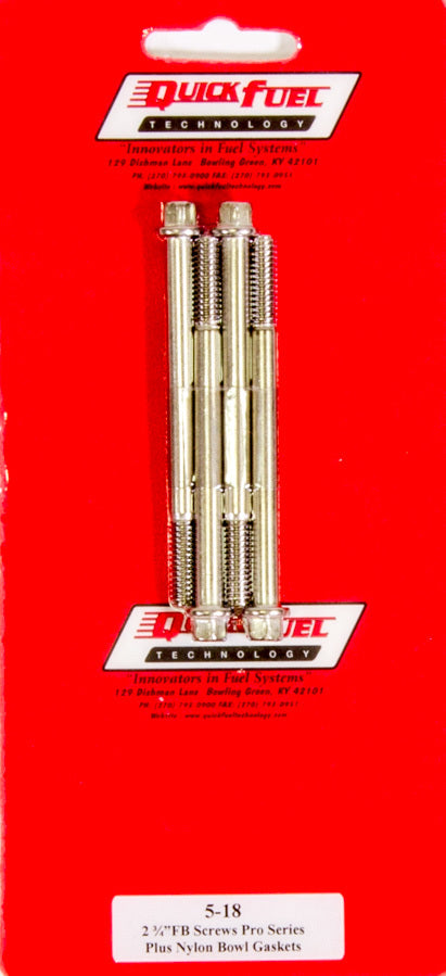 Quick Fuel Technology Fuel Bowl Screws - 2.75 in Long - Hex Head - Steel - Cadmium - Quick Fuel P Series Carburetors -