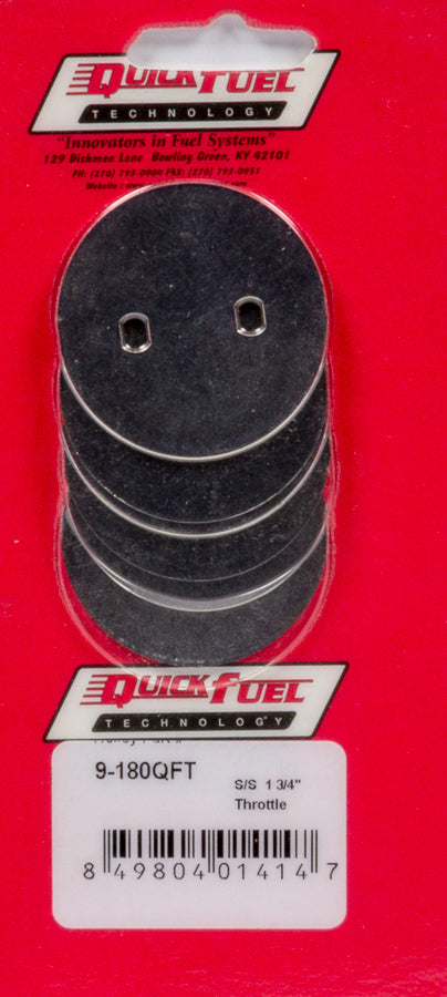 Quick Fuel Technology Throttle Plate Kit - 1-3/4 in OD - Steel - Quick Fuel Carburetors - Set of 4