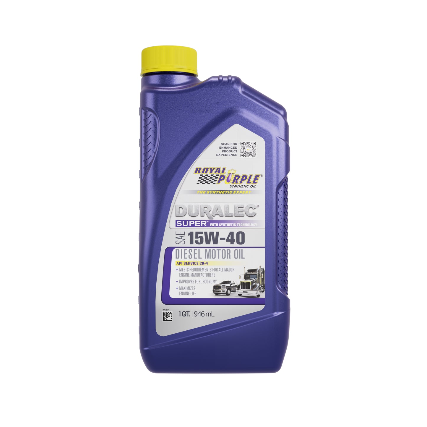 Royal Purple Motor Oil - Duralec Super - 15W40 - Synthetic - 1 qt Bottle - Each