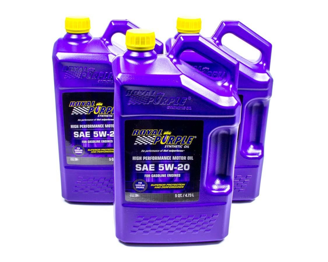 Royal Purple Motor Oil - High Performance - 5W20 - Synthetic - 5 qt Jug - Set of 3
