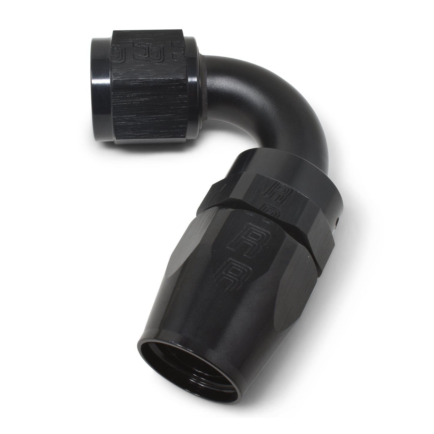 Russell Fitting - Hose End - ProClassic - Swivel - 120 Degree - 6 AN Hose to 6 AN Female - Aluminum - Black Anodized -