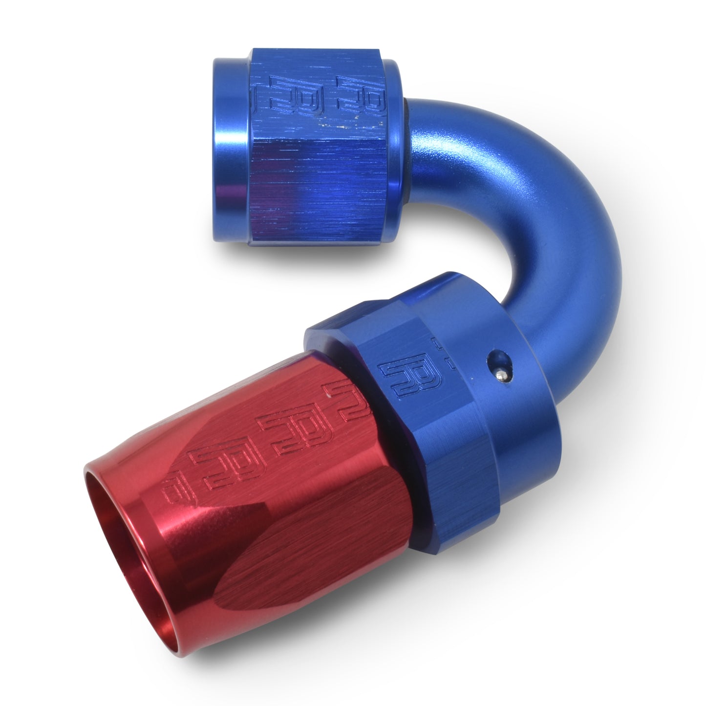 Russell Fitting - Hose End - ProClassic - Swivel - 150 Degree - 6 AN Hose to 6 AN Female - Aluminum - Blue / Red