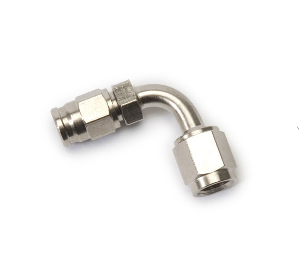 Russell Fitting - Hose End - PowerFlex - 90 Degree - 3 AN Hose to 3 AN Female - Steel - Nickel Anodized - Each