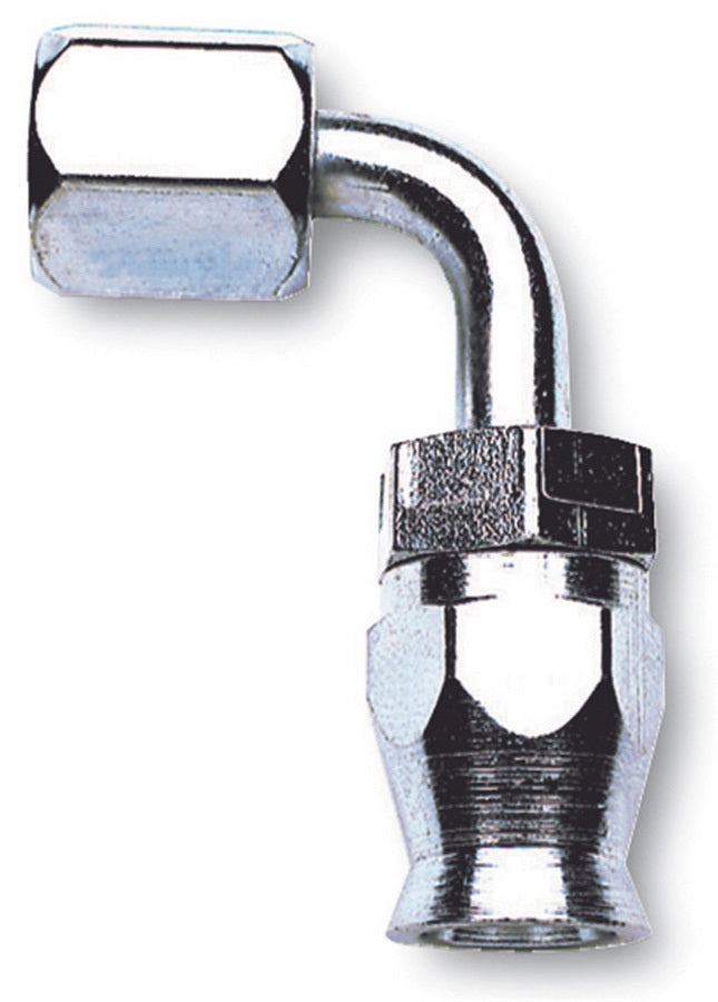 Russell Fitting - Hose End - Full Flow - 90 Degree - 4 AN hose to 4 AN Female - Steel - Nickel Anodized - Each
