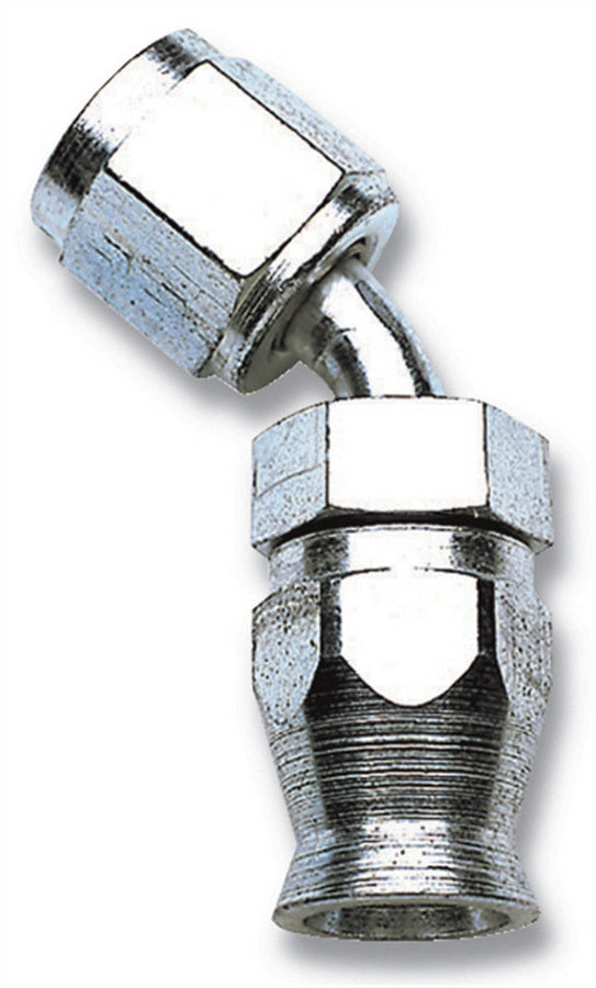 Russell Fitting - Hose End - PowerFlex - 45 Degree - 10 AN Hose to 10 AN Female - Steel - Nickel Anodized - Each