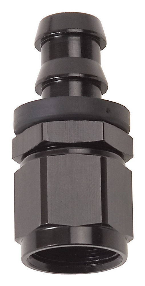 Russell Fitting - Hose End - Twist-Lok - Straight - 4 AN Hose Barb to 4 AN Female - Aluminum - Black Anodized - Each
